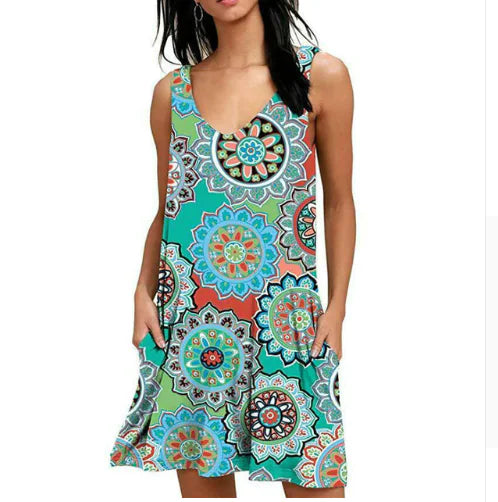 V-Neck Printed Sleeveless Top