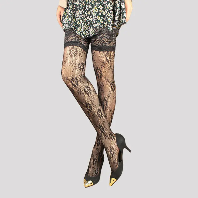 Women's Lace Knee-high Jacquard Stockings