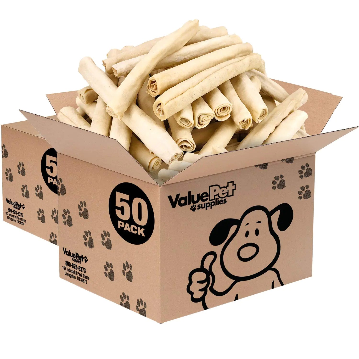 ValueBull USA Retriever Rolls Premium Rawhide Thick 10 Inch 100 Count Bulk Pack - Natural & Safe USA Beef Hide Long Lasting Chemical Free No Artificial Flavors