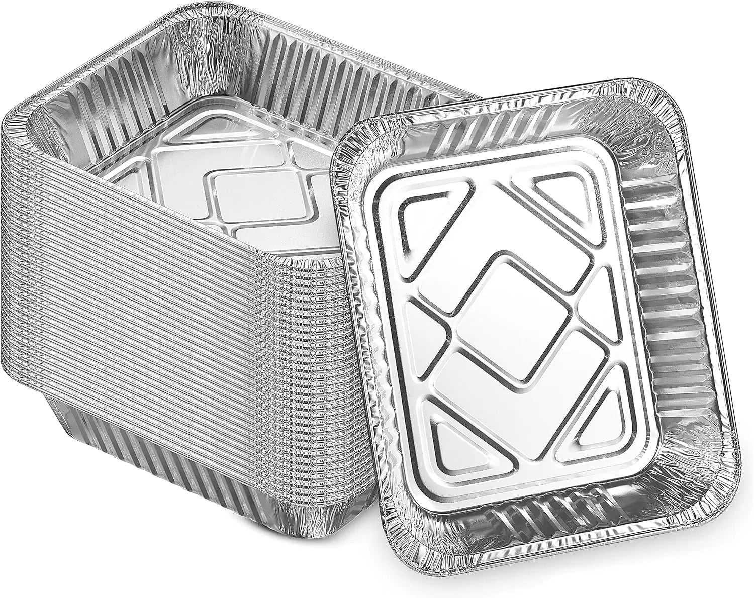 Aluminum Pans 9x13 Disposable Foil Pans [30-Pack] Heavy-Duty Baking Pans Half-Size Deep Steam Table Pans Deep Tin Foil Bakeware Steam Table Tray Cookware Food Prepping Cake & Oven Pan NO LID