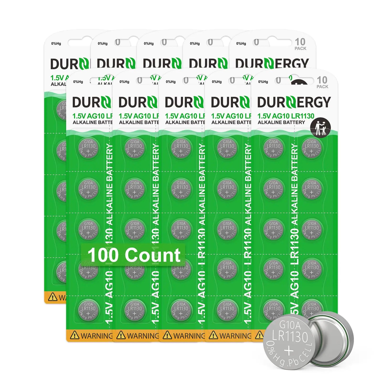 DURNERGY SR626SW Watch Battery 100 Pcs AG4 Alkaline Button Cell Battery Clock Battery 377/376 Watch Battery 1.5V LR626 Batteries 377A