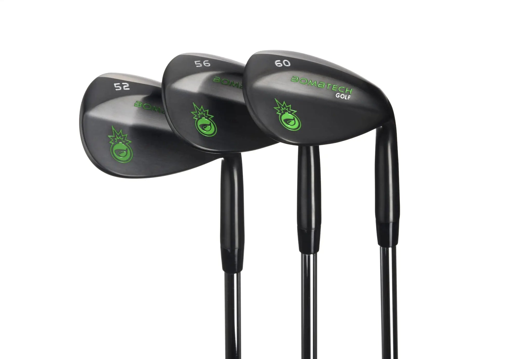 BombTech - Premium Golf Wedge Set - 52 56 60 Degrees Golf Wedges - Max Groove for Increased Spin - Black Wedges…
