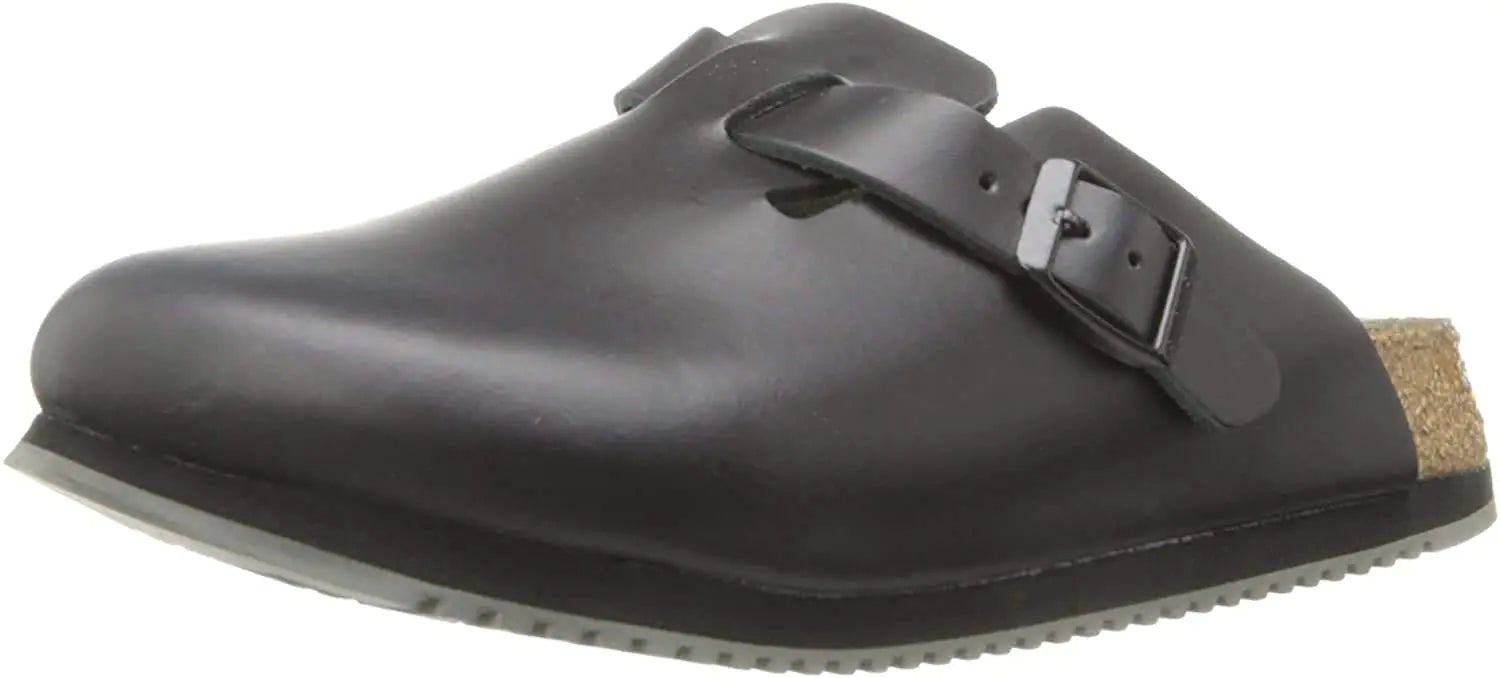 Birkenstock Unisex Professional Boston Super Grip Leather Slip Resistant Work ShoeBlack38 M EU