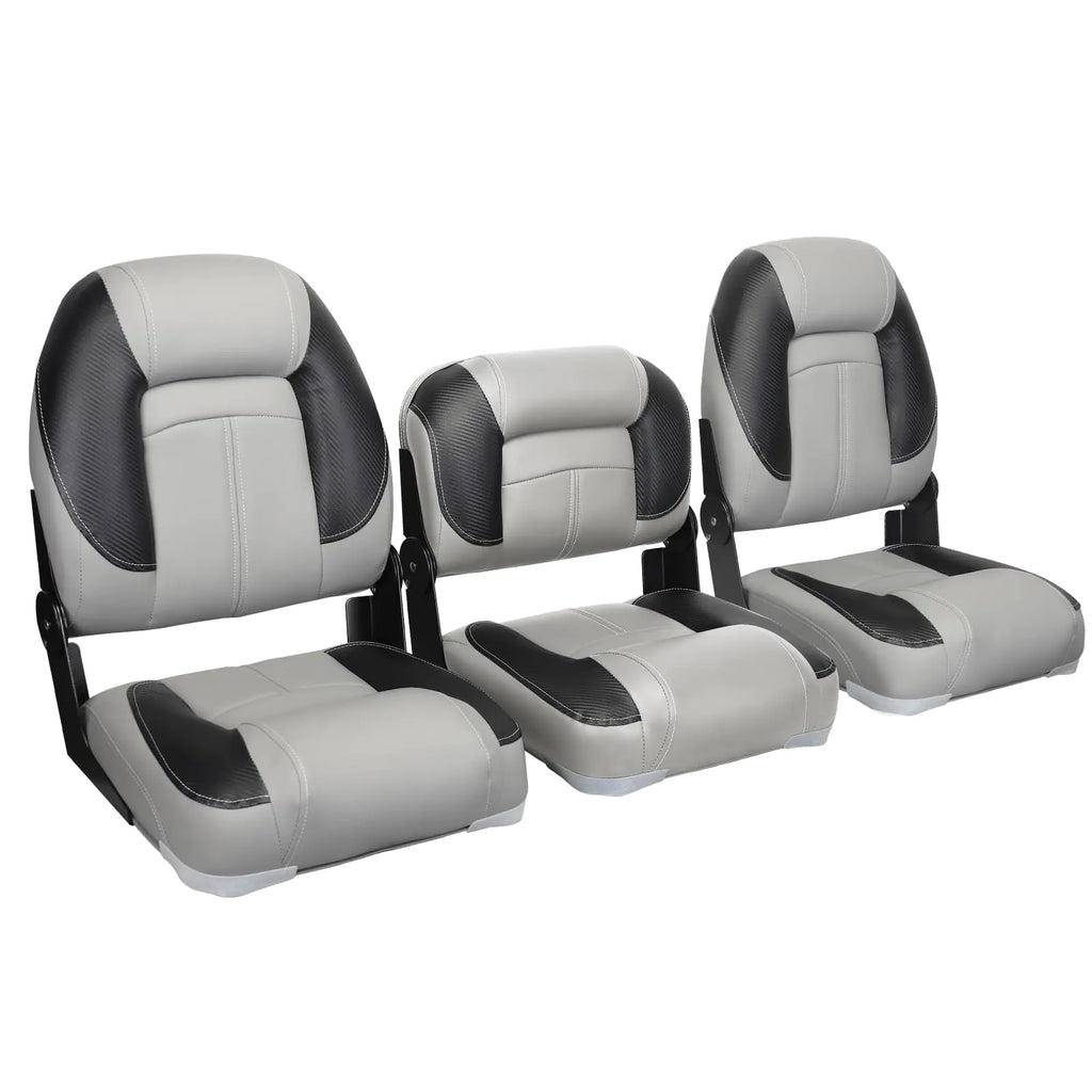 Leader Accessories Bass Boat Seats Folding Fishing Boat Seat (Black/Grey)