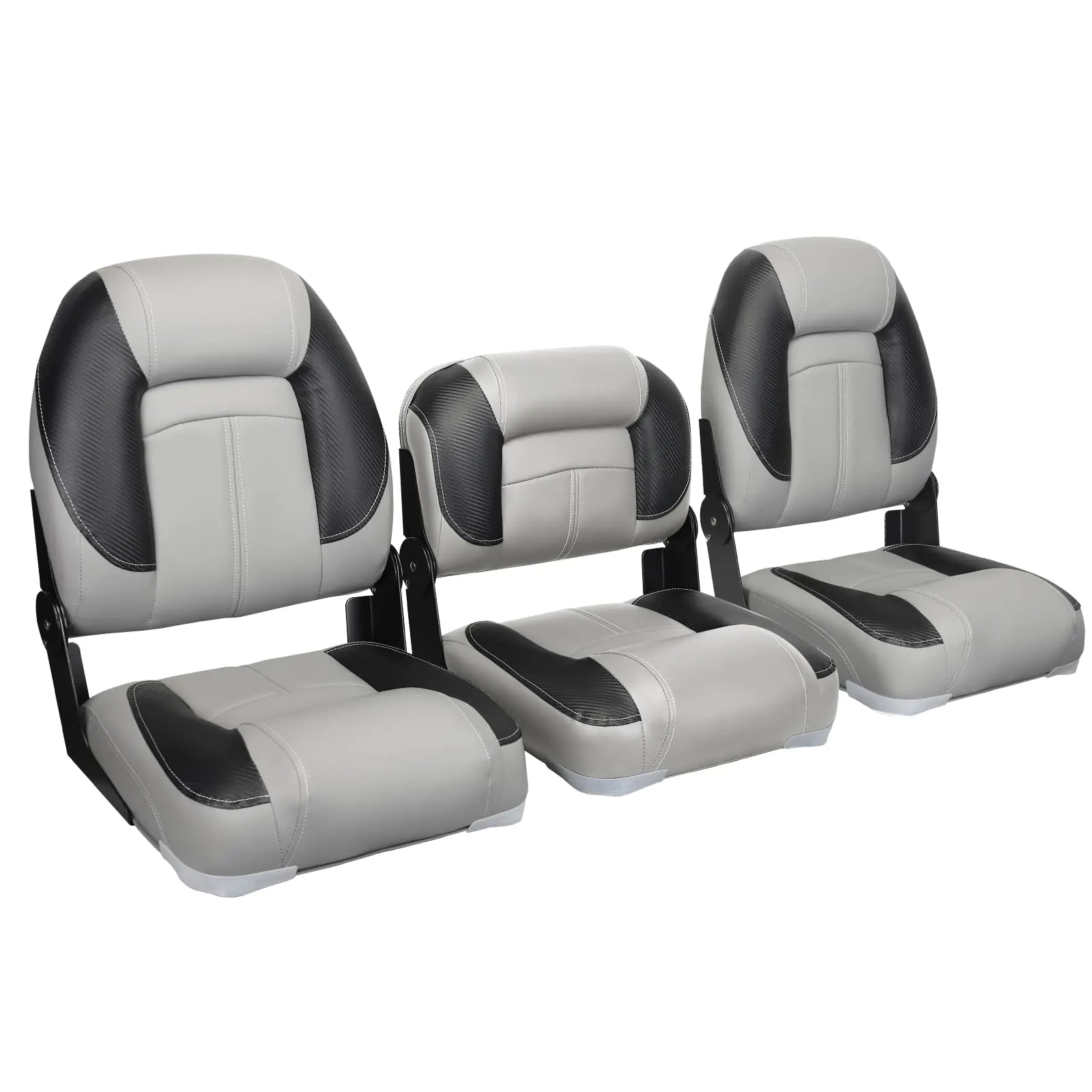 Leader Accessories Bass Boat Seats Folding Fishing Boat Seat (Black/Grey)