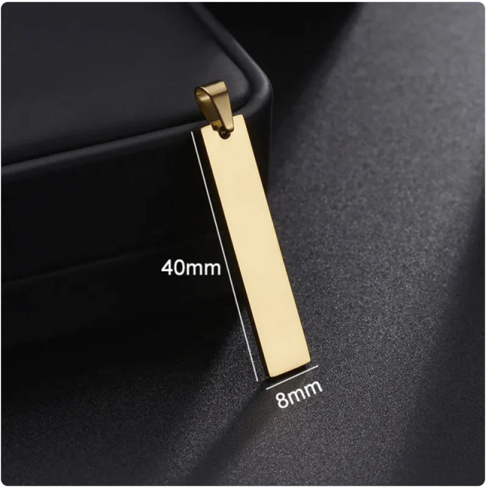 Stainless Steel Military-Style Engraved Necklace