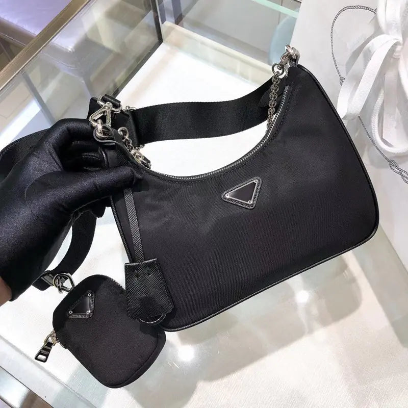 P Family 3-in-1 Nylon Chain Shoulder Bag