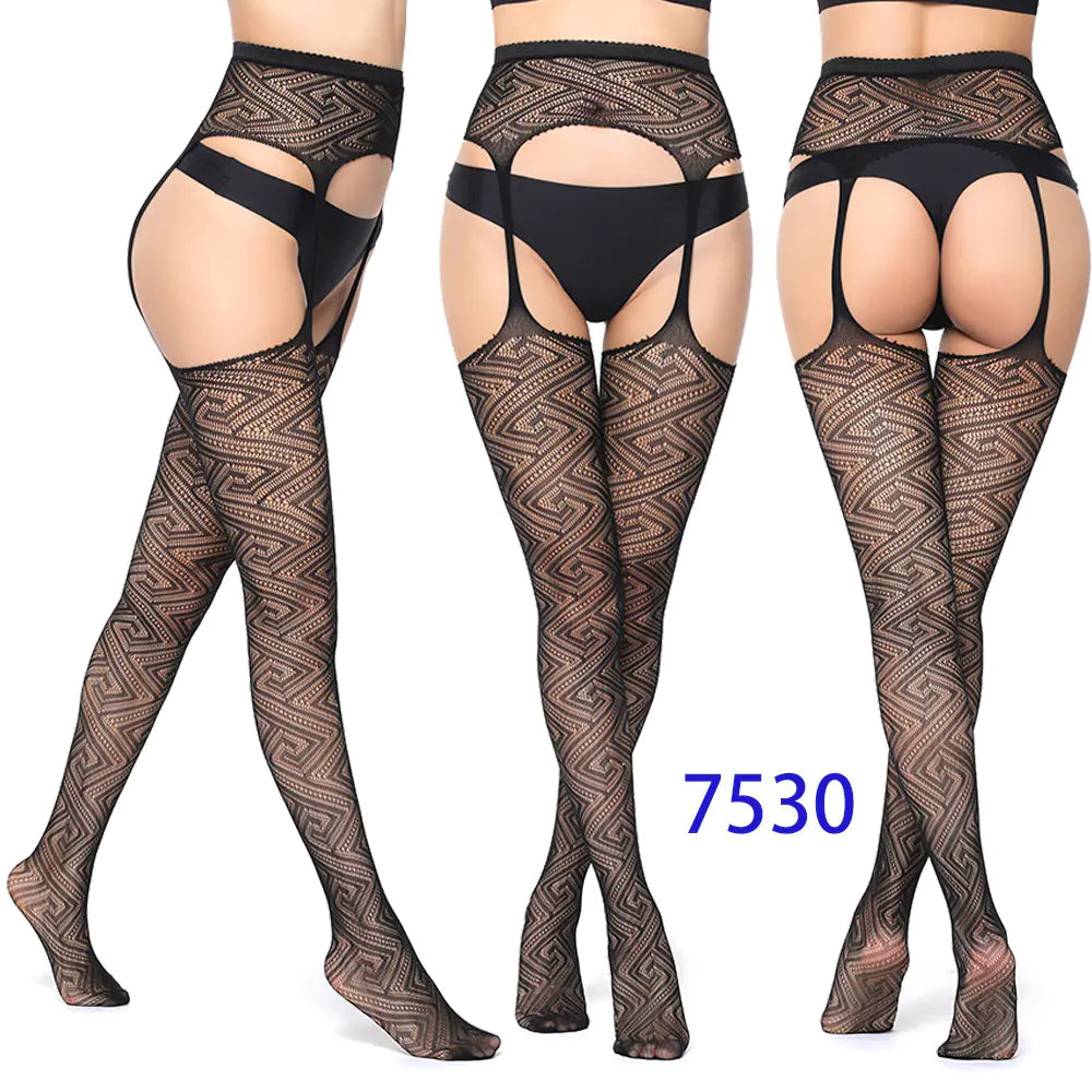 New Women's High Elasticity Open-Crotch Fishnet Stockings