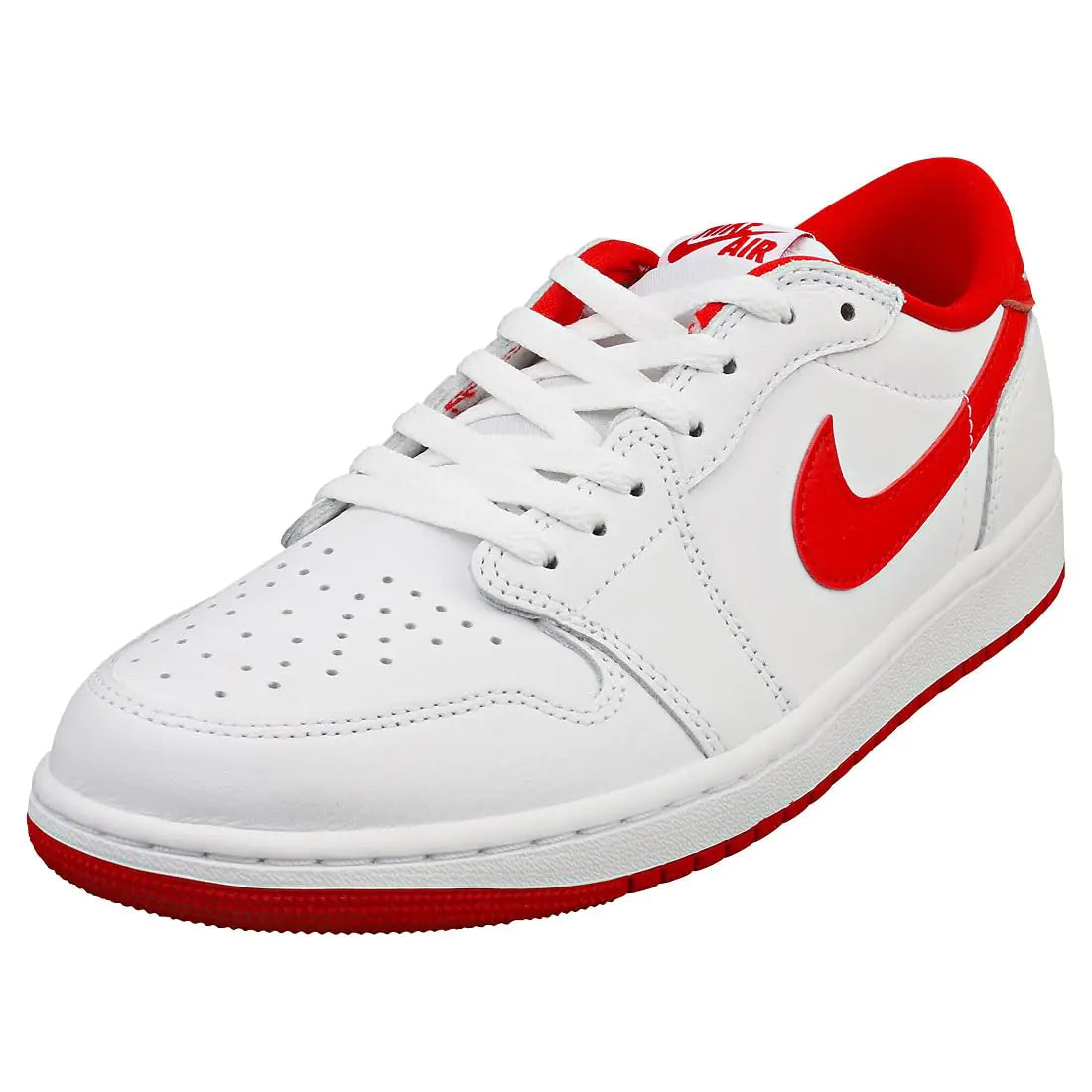 Jordan Mens Air 1 Low Og University Red - White/University Red-White - Size 8.5
