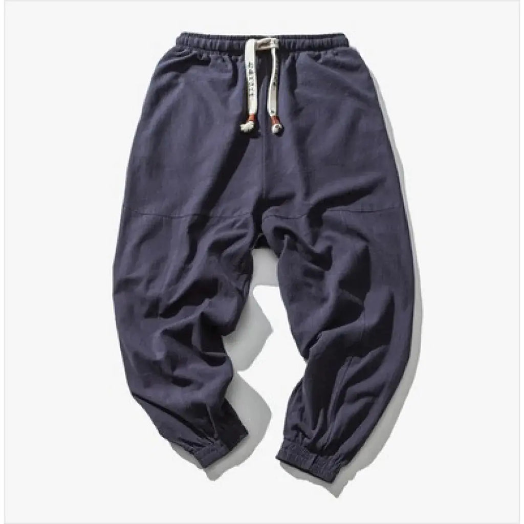 Men's Japanese Loose Cotton-Linen Trousers