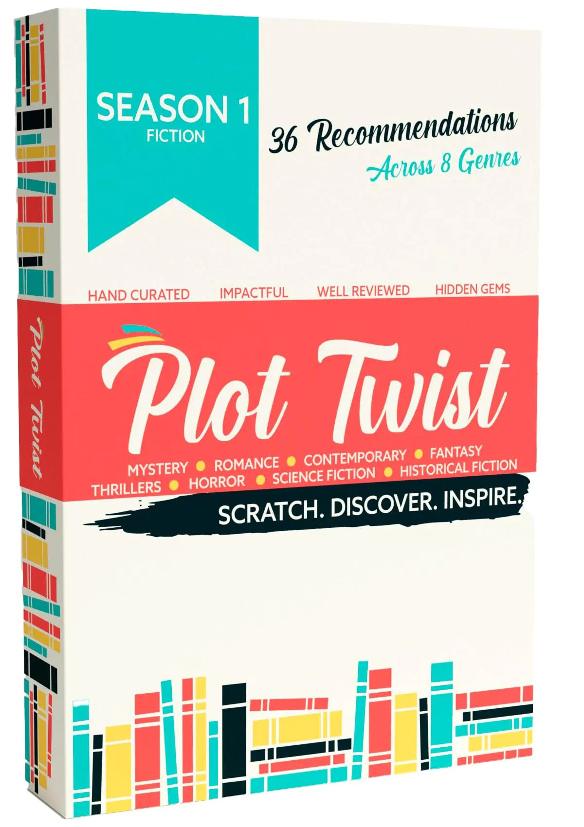 Plot Twist: 36 Book Recommendation Scratch Off Cards across 8 Unique Fictional Genres. Gift for Couples Book Lovers Readers Book Clubs.