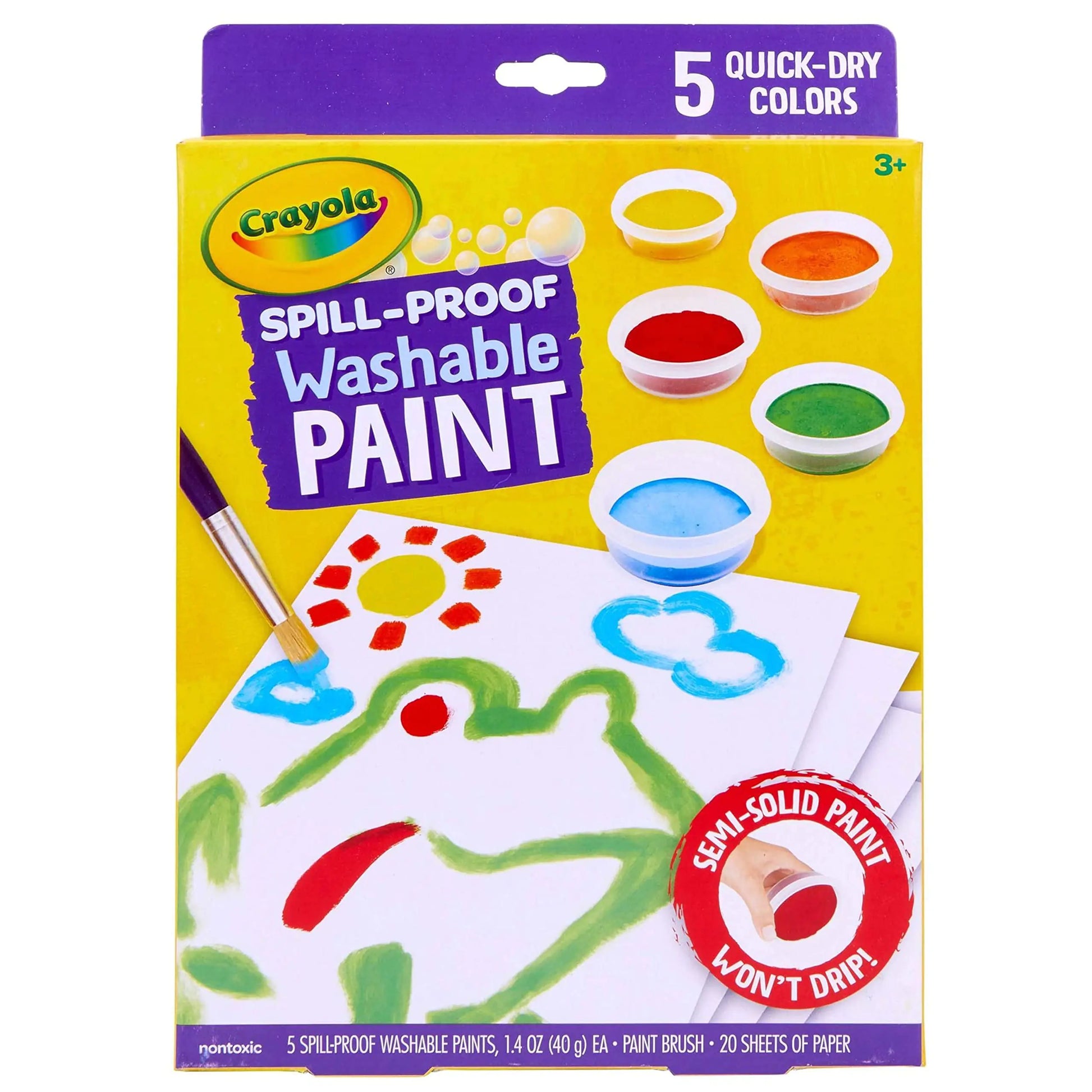 Crayola Spill Proof Paint Set Washable Paint for Kids Ages 3 4 5 6