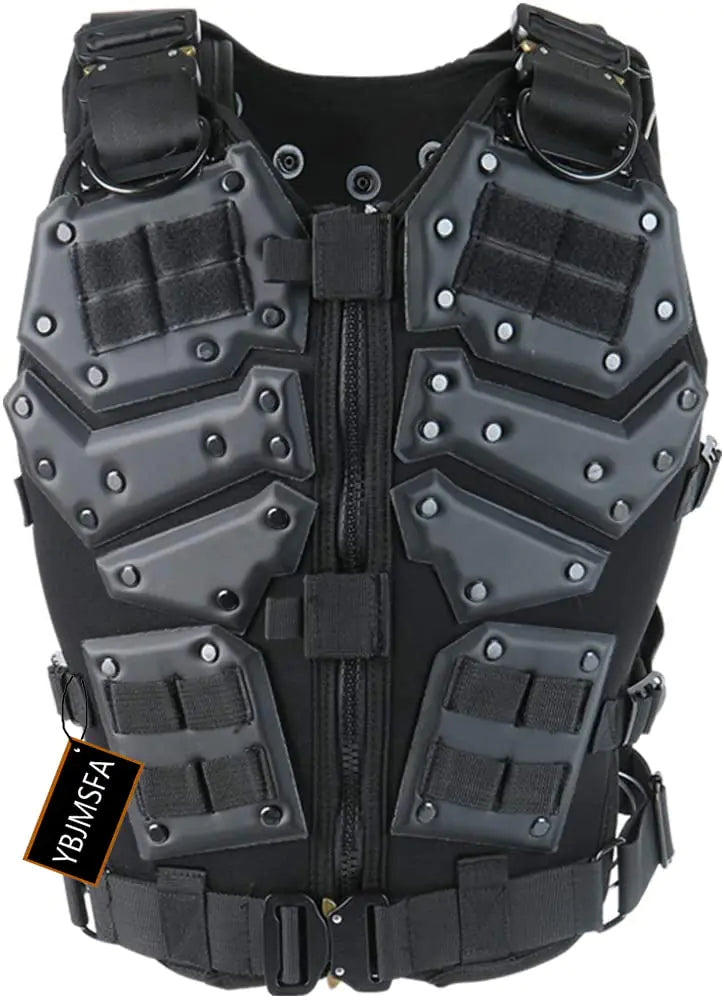NC Airsoft Paintball Adjustable Tactical Vest CS Field Outdoor Combat Training Tactical Armor Vest Military Uniform with Pocket Board Chest Protector Vest58 x 42cm
