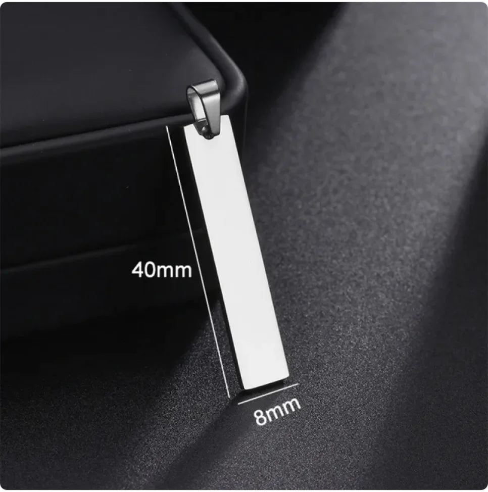 Stainless Steel Military-Style Engraved Necklace
