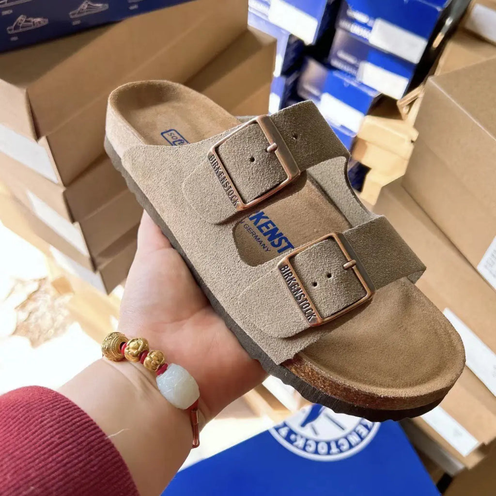 Birkenstock Women's Cork Bottom Flat Slide Sandals