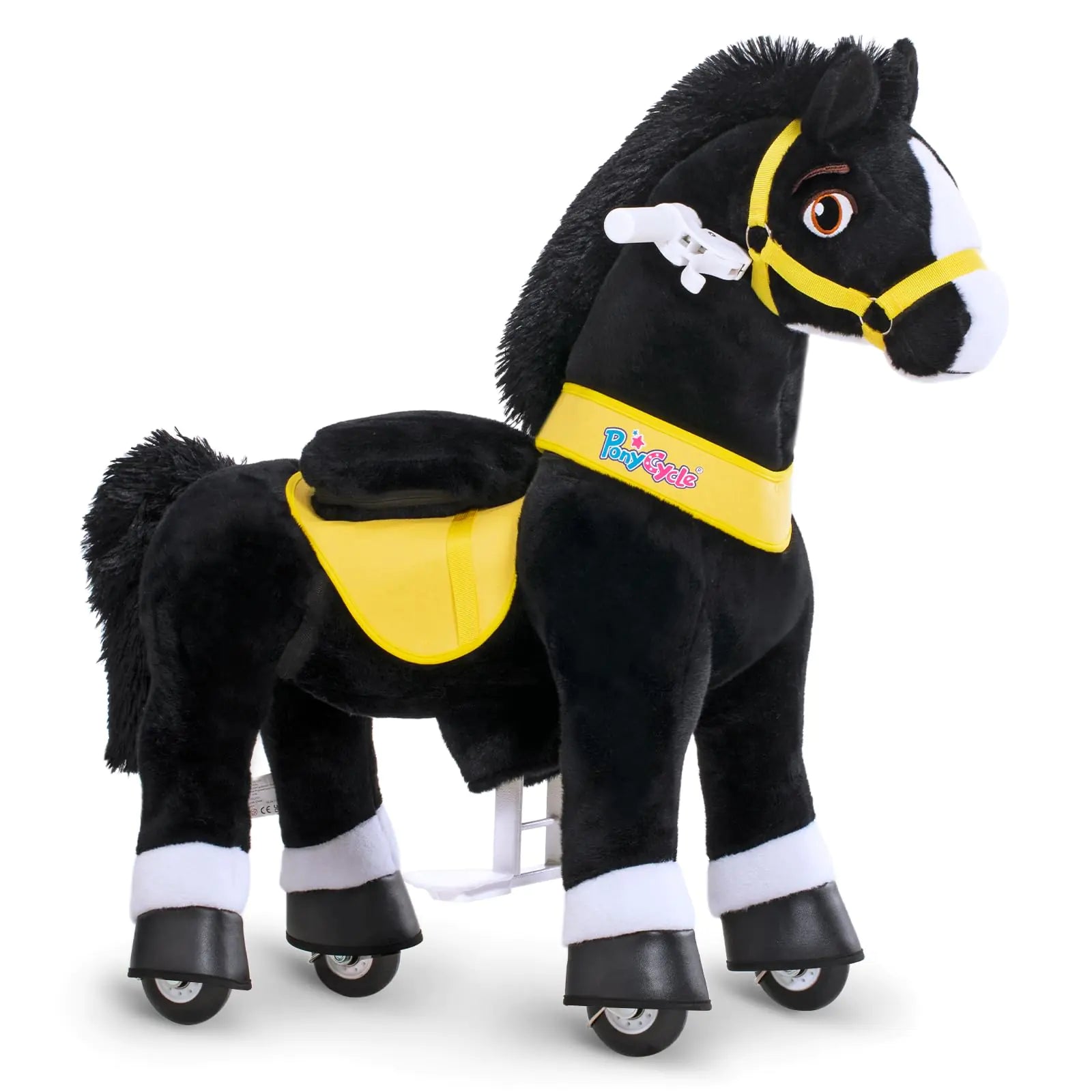 PonyCycle Kids Ride on Toys Horses for Toddlers 3-5 Essential Model E Ride on Horse Walking Horse Size 3 No Battery or Electricity Pony Cycle Plush Animal Giddy up Spirit Riding Toys Black E338