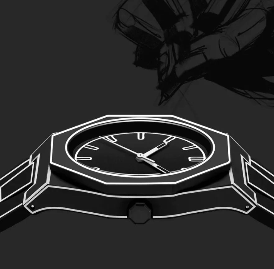 Men's Waterproof Quartz Watch with Silicone Dial