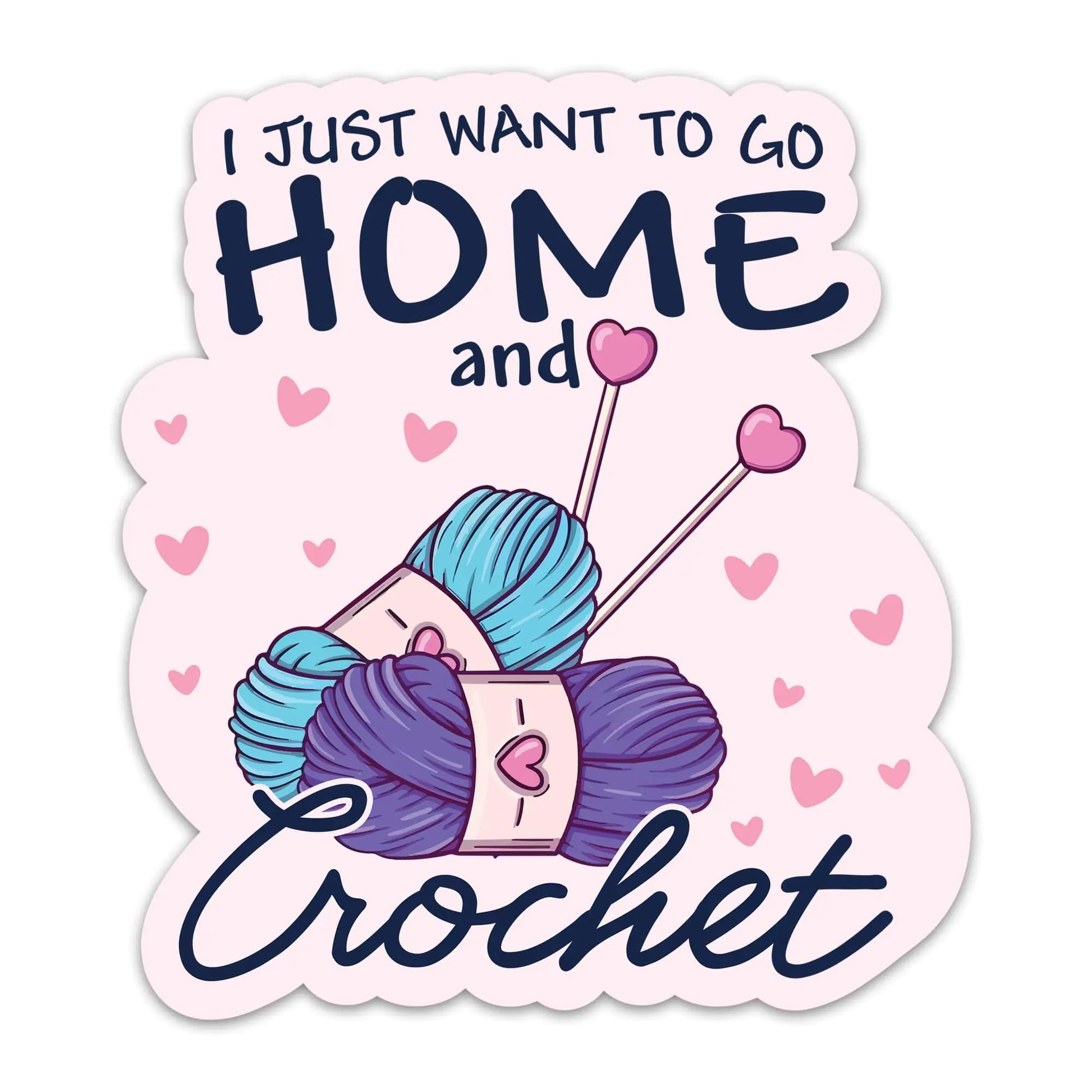 (3PCs)3 x 3 x 0.02 inches I Just Want to Go Home and Crochet Sticker Crocheting Sticker Waterproof Vinyl Knitting Decal for Laptop Tumbler Notebook Water Bottles Gift for Crocheters Knitters 3 Inches