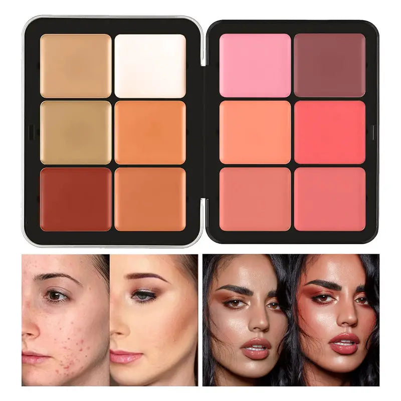 12 & 16 Color Iron Box Blush Palette for Brightening