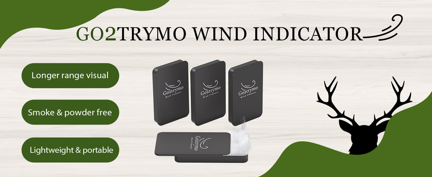 Go2trymo - Wind Detector Wind Checkers for Hunting Portable Wind Direction Indicator 4 Pack Odorless Windfloaters for Hunters with Breeze Detection