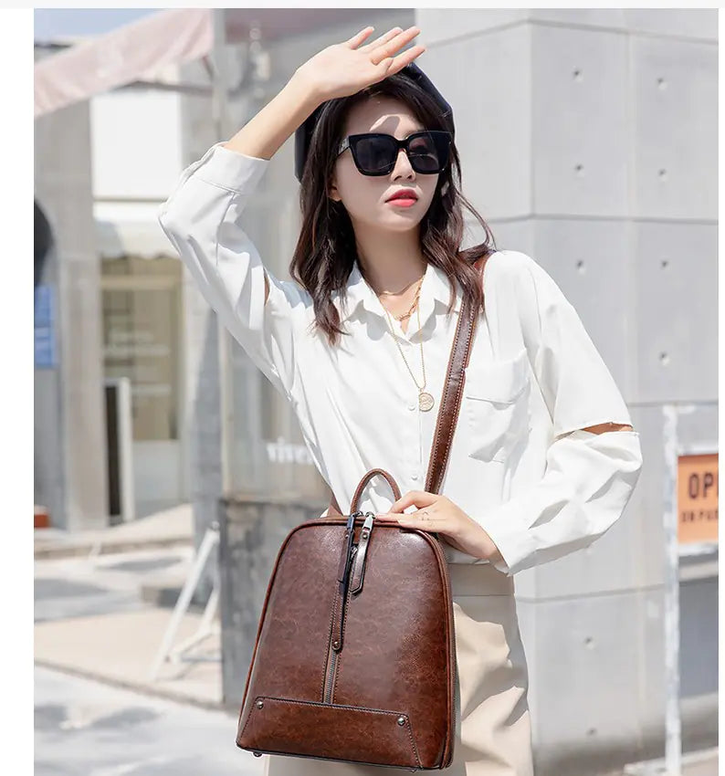 Genuine Leather Women's Backpack