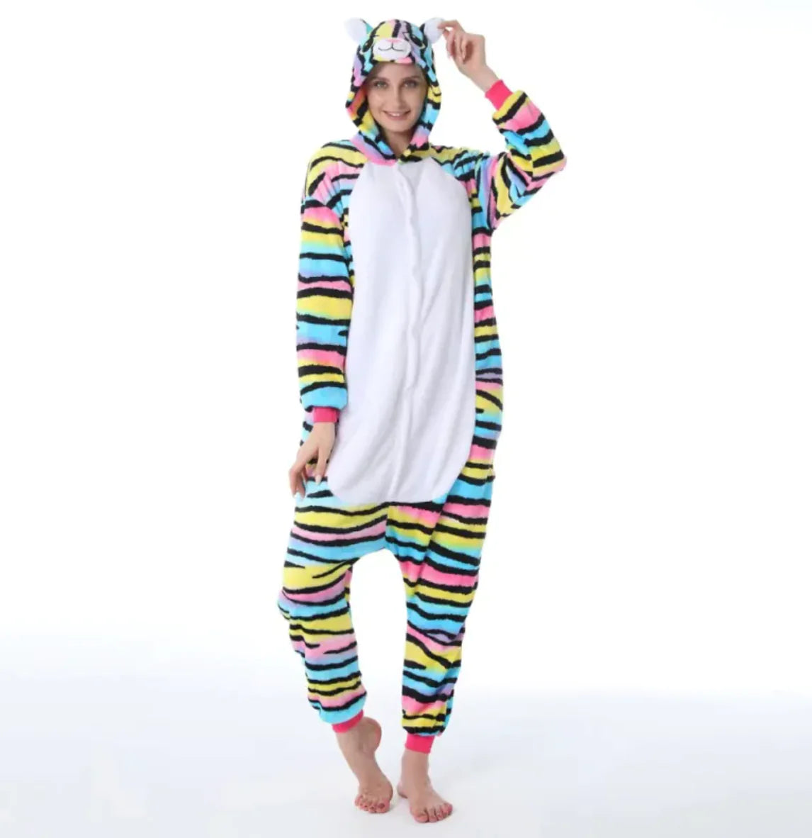 Flannel Cartoon One-Piece Pajamas