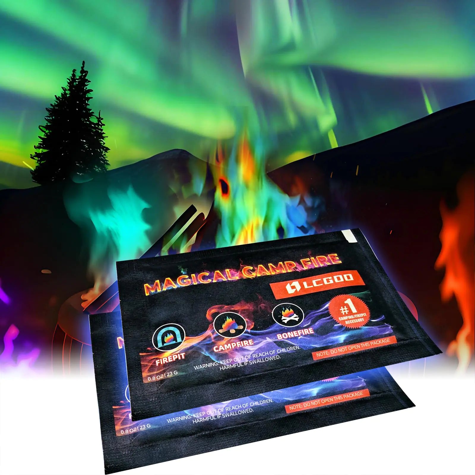 Fire Color Changing Packets Fire Pit - Fire Color Packets for Campfire Bonfire Fire Pits & Outdoor Fireplaces - Campfire Color Flame Packets - Magical Color Flames Fire Packets