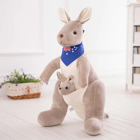 Plush Toy Kangaroo Set - Mother and Baby Figures