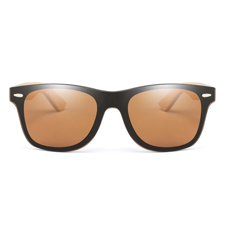Square Bamboo Oversize  Sun Glasses