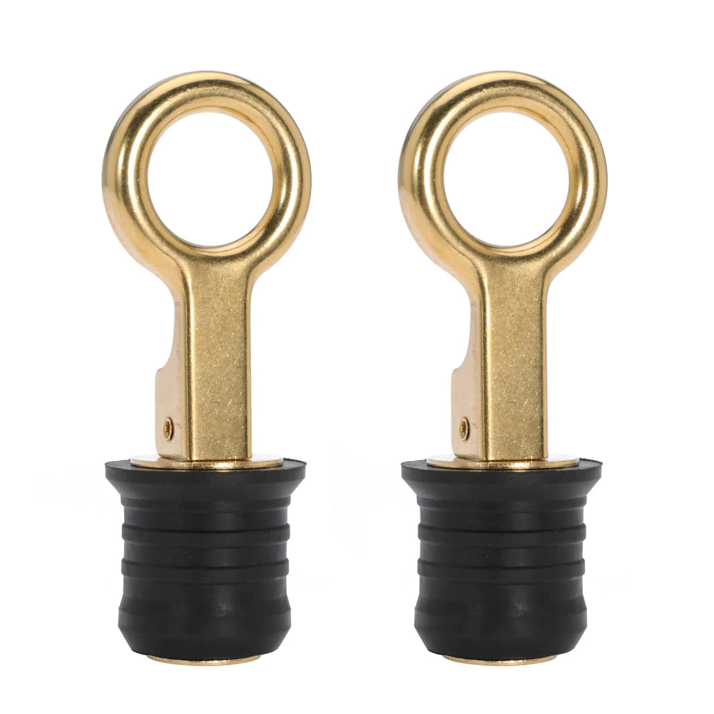 Ciweisah Boat Drain Plug O-Handle Snap Boat Plug Brass/Stainless Steel Drain Snap Plug Rubber Boat Plug (Brass-1.25inch-O)