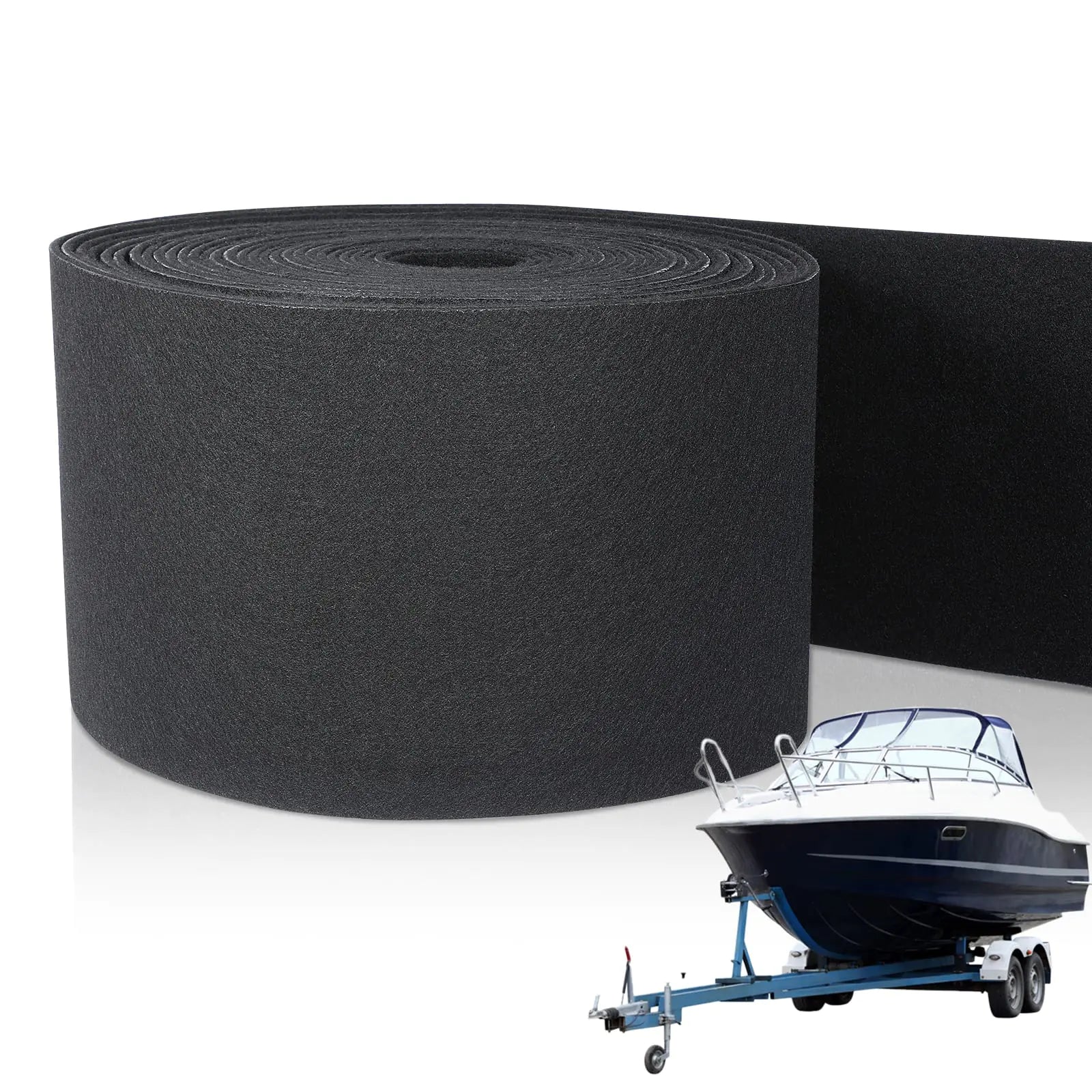 Remerry Boat Trailer Bunk Carpet Marine Carpet Black Padding Boat Carpet Polyester Boat Trailer Bunks Marine Carpeting Trailer Bunk Padding for Boat Trailer Step(12 Inch x 100 Feet)