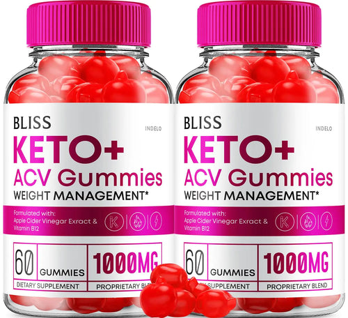 (2 Pack) Bliss Keto ACV Gummies Advanced Weight Loss Bliss Keto + ACV Gummies Apple Cider Vinegar (120 Gummies)
