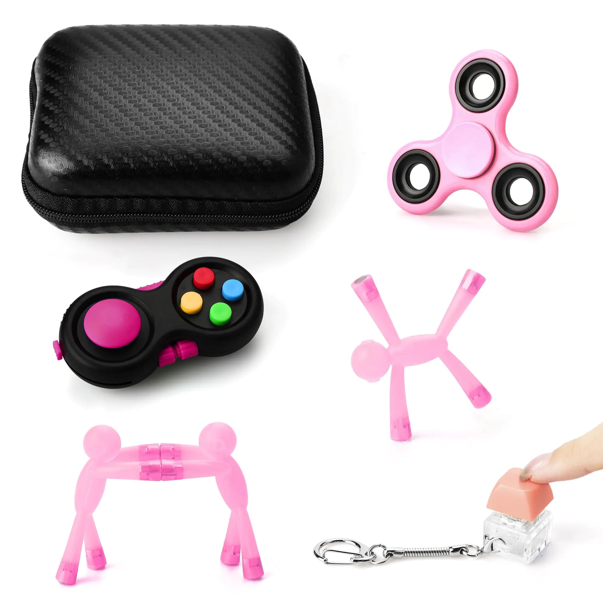 HTSHO Fidget for Adults Cool Fidget Toys for Boys Girls ADHD Fidget Toys for Kids 8-12 Teen Fidget Toys Anxiety Relief Toys for Adults (Pink)
