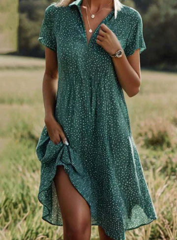 Victoria™ Midi Summer Polka Dot Dress (One Piece)