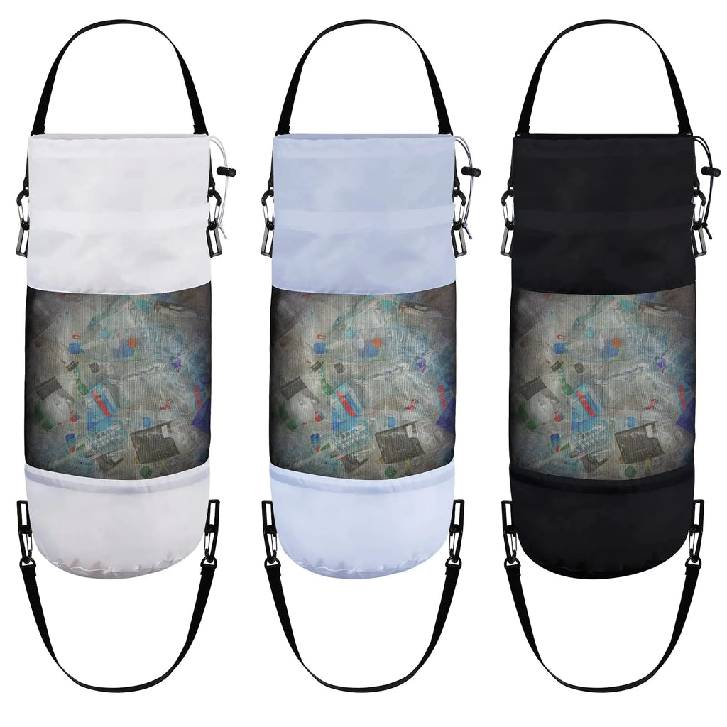 Gersoniel 3 Pack Boat Trash Bags Boat Trash Can Container Boat Accessories Container Portable Boat Storage for Boat Fishing(Black Gray White)