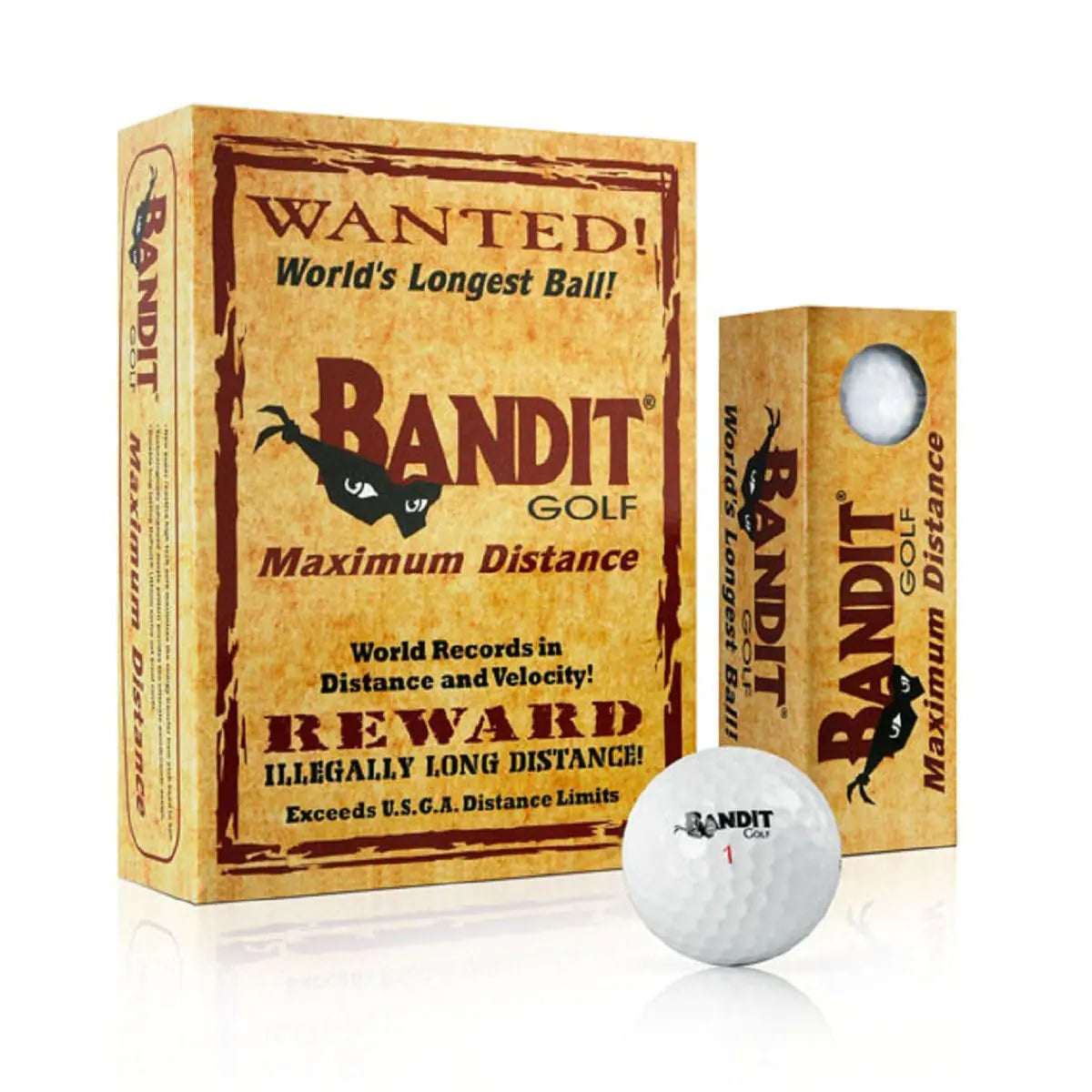 Bandit Maximum Distance Golf Balls (One Dozen White)