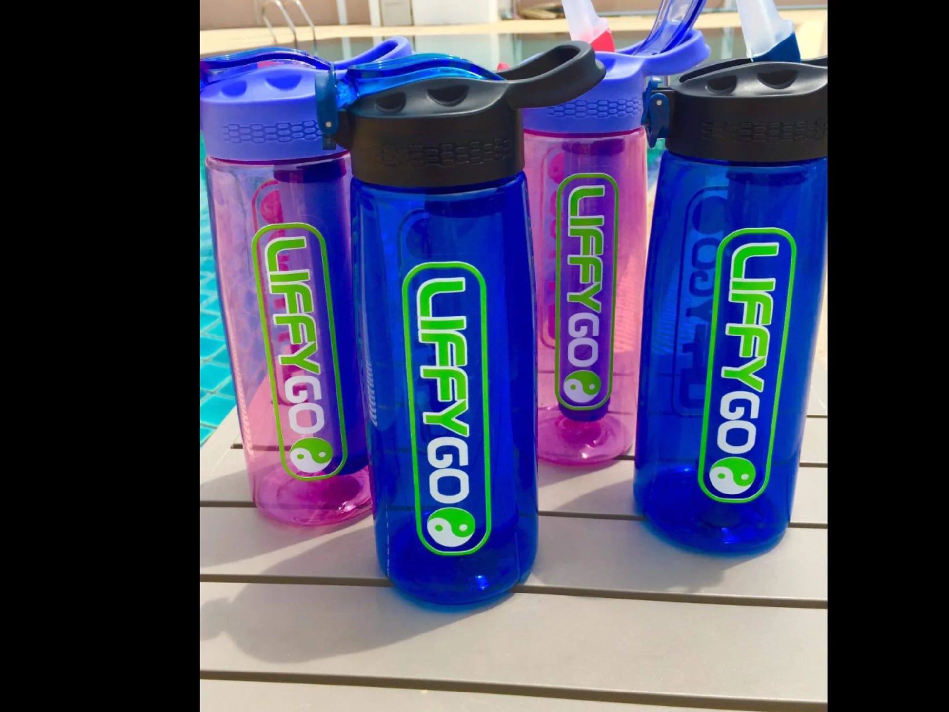 Blue Water Bottle with Filter