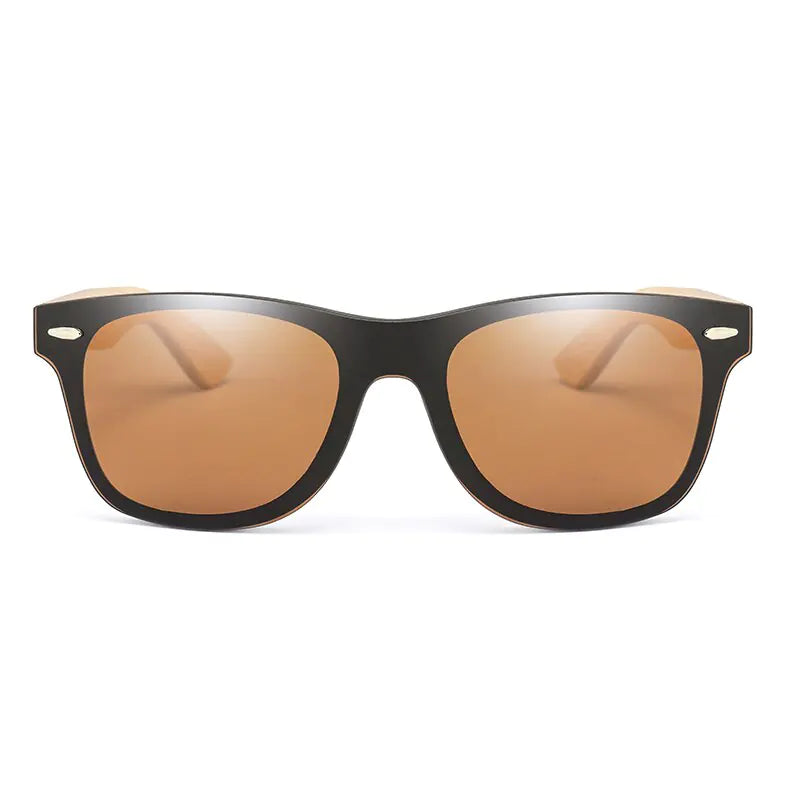 Square Bamboo Oversize  Sun Glasses