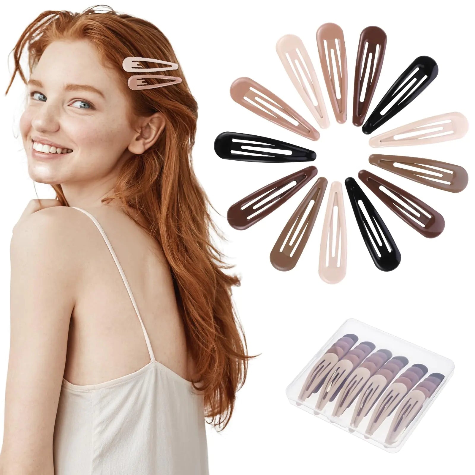 30 Pcs 5 Colors Large Metal Snap Hair Clips 2.8 Inch Hair Barrettes Hair Accessories for Women Girls