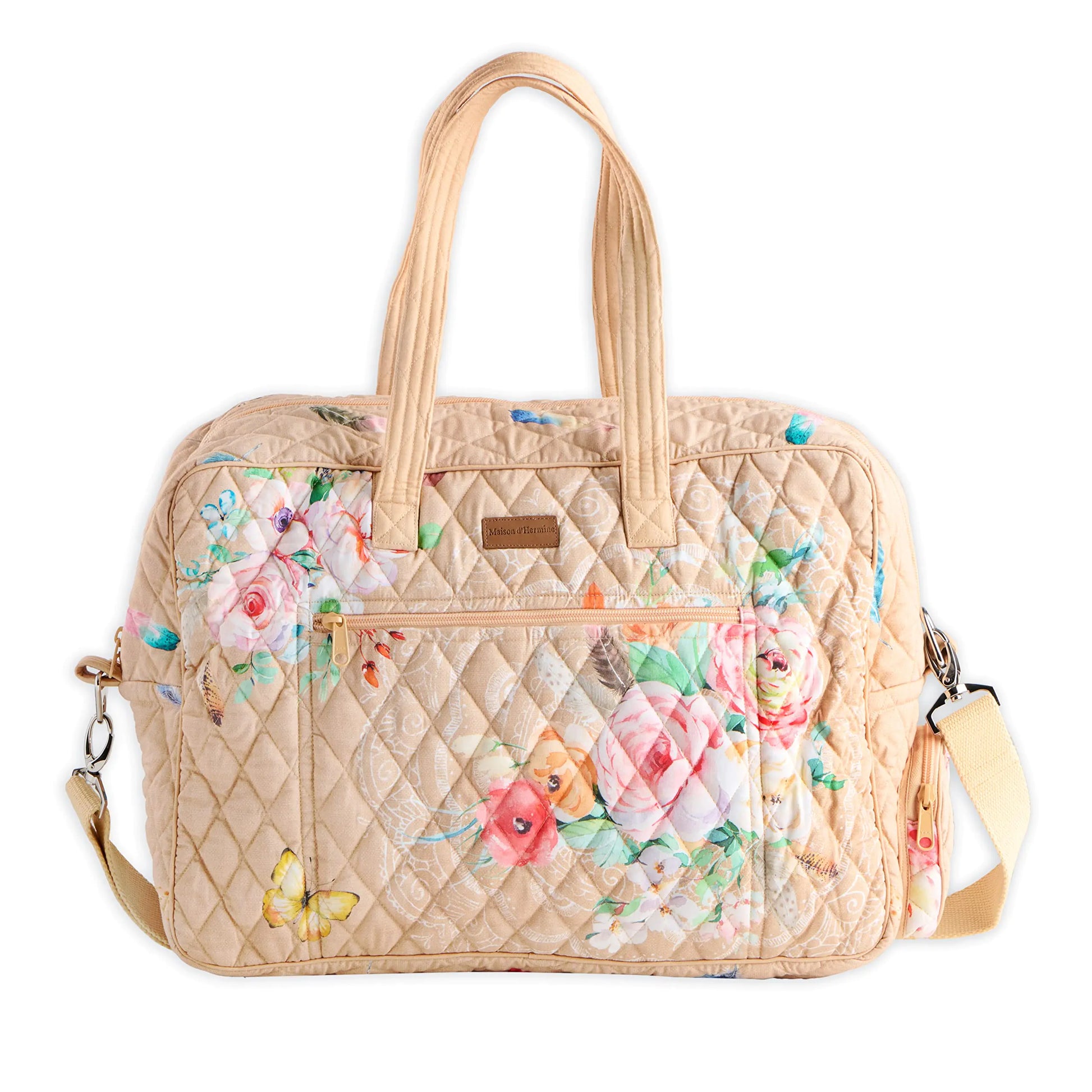 Maison d Hermine Weekend Bag Cotton Quilted Duffel Overnight Luggage Weekender Gym Bag for Mothers Day Gifts Travel Men Women Business Travellers Family Trip Ibiza 17.9" x 7" x 12.6"