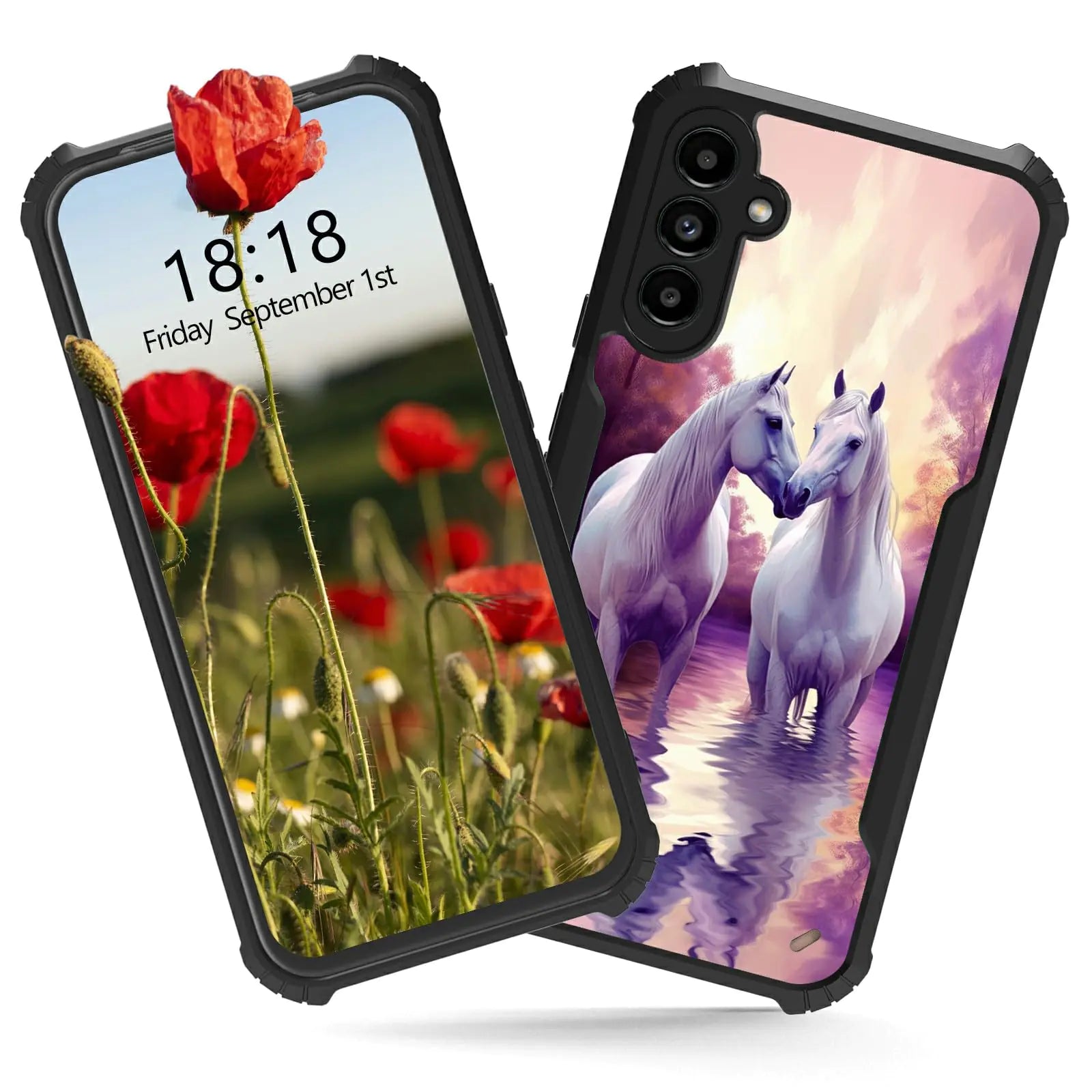 SROJDHFJB White Horses for Samsung Galaxy A54 5G Case with 4 Corners Shockproof Slim Case for Galaxy A54 5G Non-Slip Grip Hard Bumper Back Cover Case for Women Men Girls Boys Kids