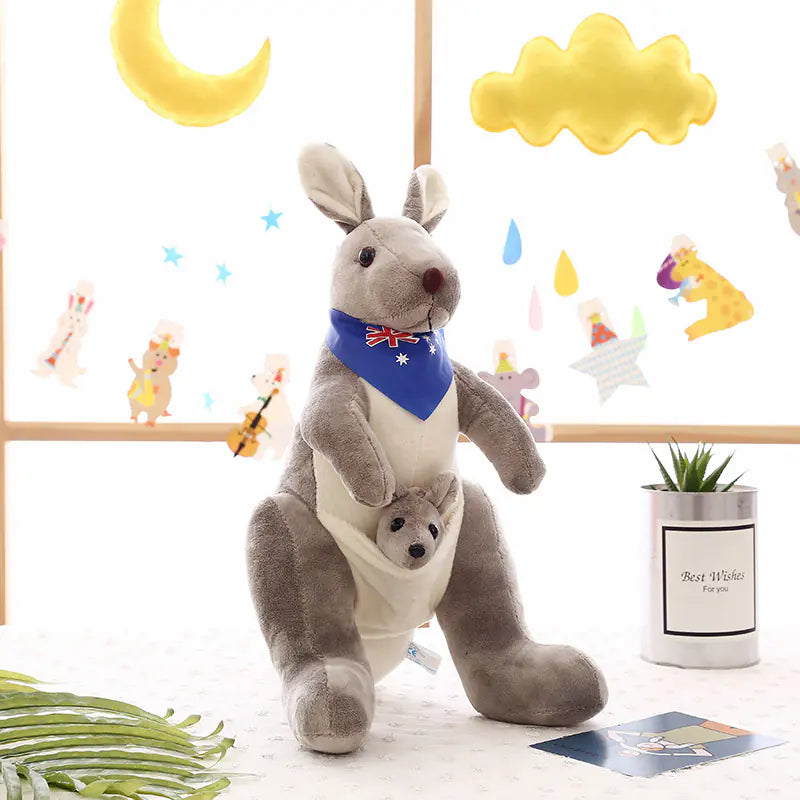 Plush Toy Kangaroo Set - Mother and Baby Figures