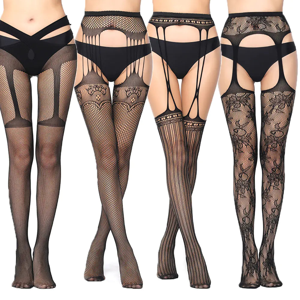 New Women's High Elasticity Open-Crotch Fishnet Stockings