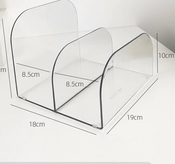 Simple Two-Grid Desktop Book Stand with Book Clips