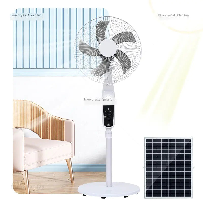 New Solar USB Charging Floor Fan with Light (16 Inch)