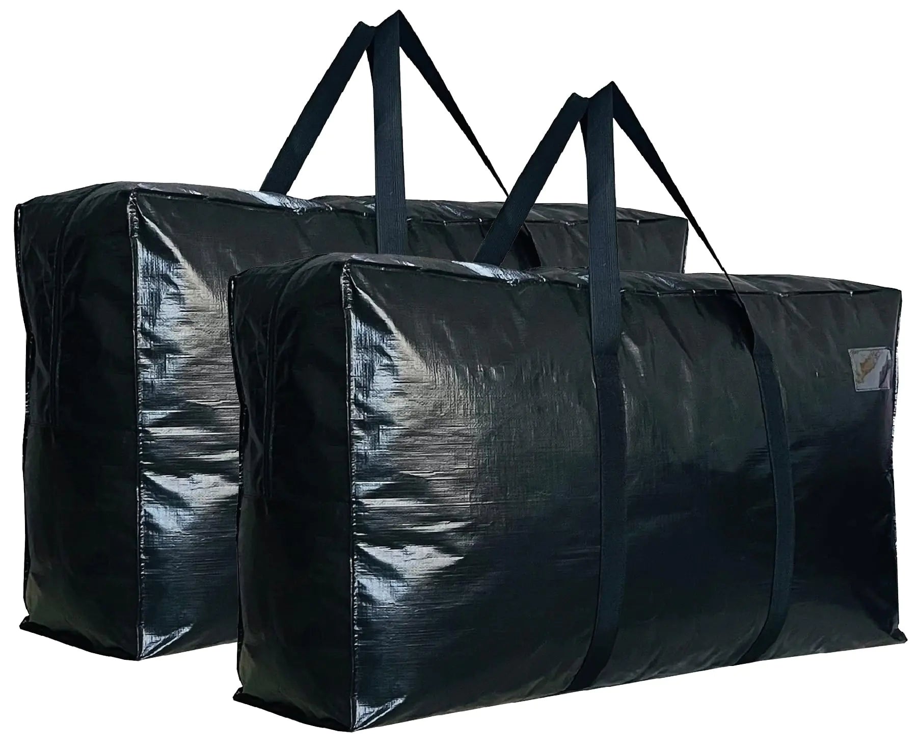 Extra Large Storage Bags Jumbo Moving Tent Storage Bags Waterproof Foldable Big Black XL Duffle Bag for Travel 38x23x11inch - 2PACK