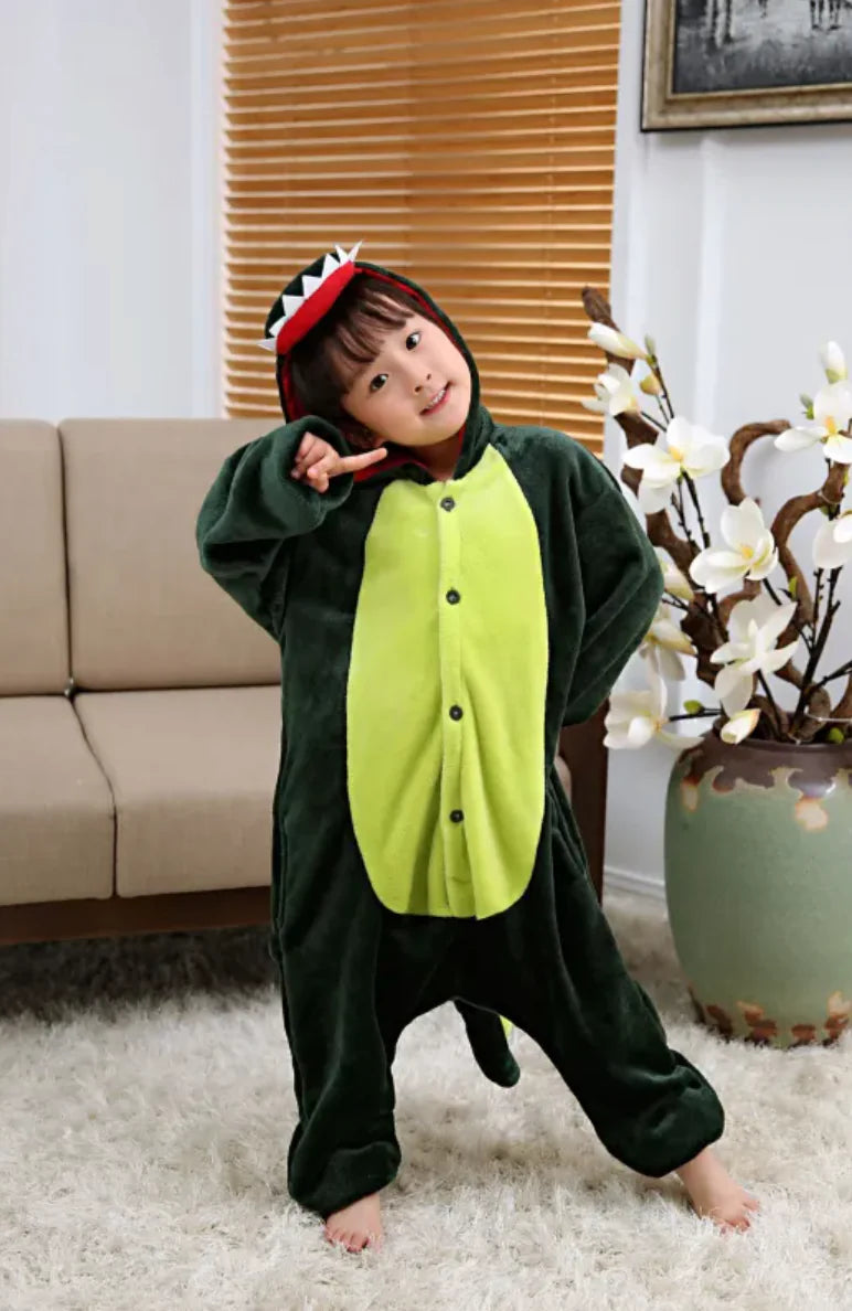 Flannel Cartoon One-Piece Pajamas