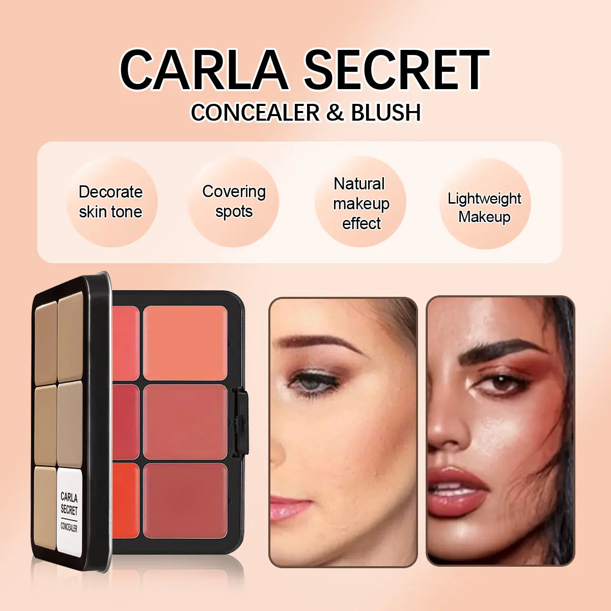 12 & 16 Color Iron Box Blush Palette for Brightening