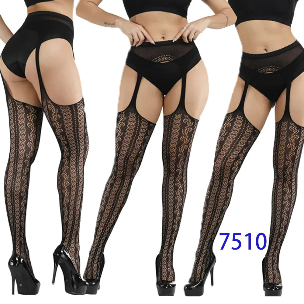 New Women's High Elasticity Open-Crotch Fishnet Stockings