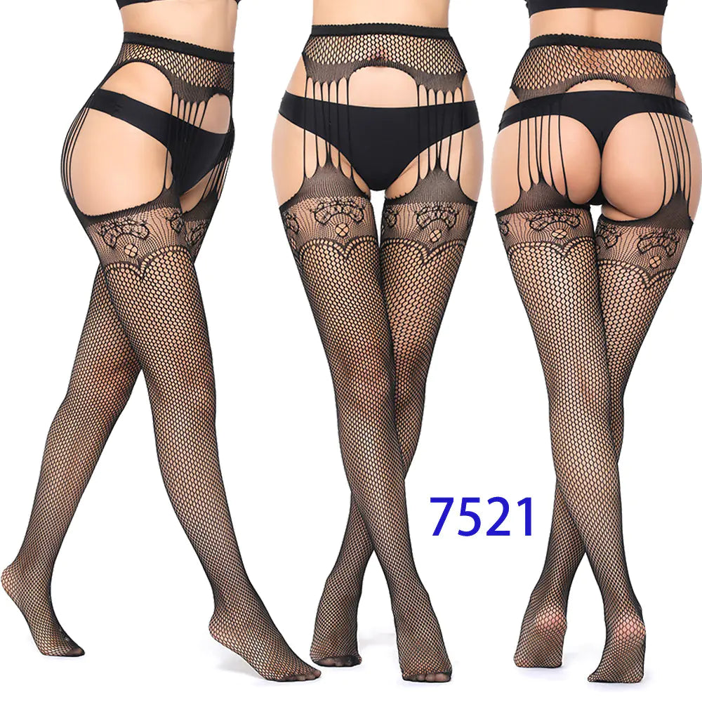 New Women's High Elasticity Open-Crotch Fishnet Stockings